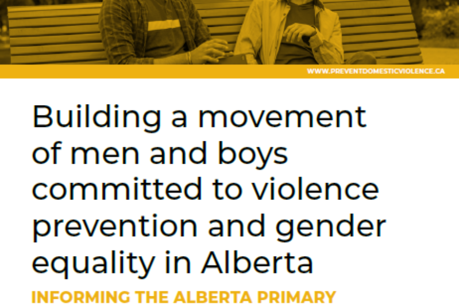 Building a movement of men and boys committed to violence prevention and gender equality in Alberta: Informing the Alberta primary prevention framework collaborative