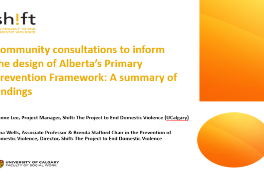 Community Consultations to Inform the Design of Alberta’s Primary Prevention Framework: A Summary of Findings