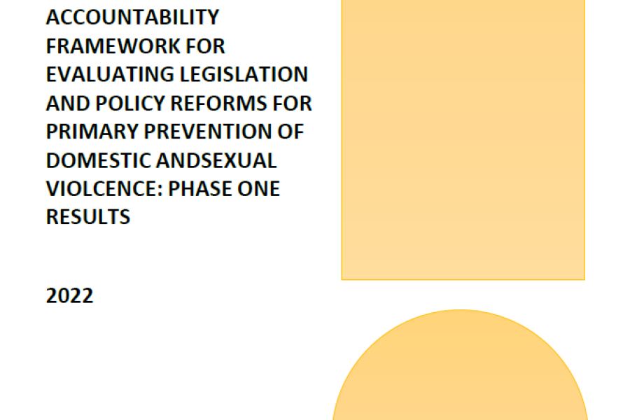Accountability framework for evaluating legislation and policy reforms for primary prevention of domestic and sexual violence: phase one results